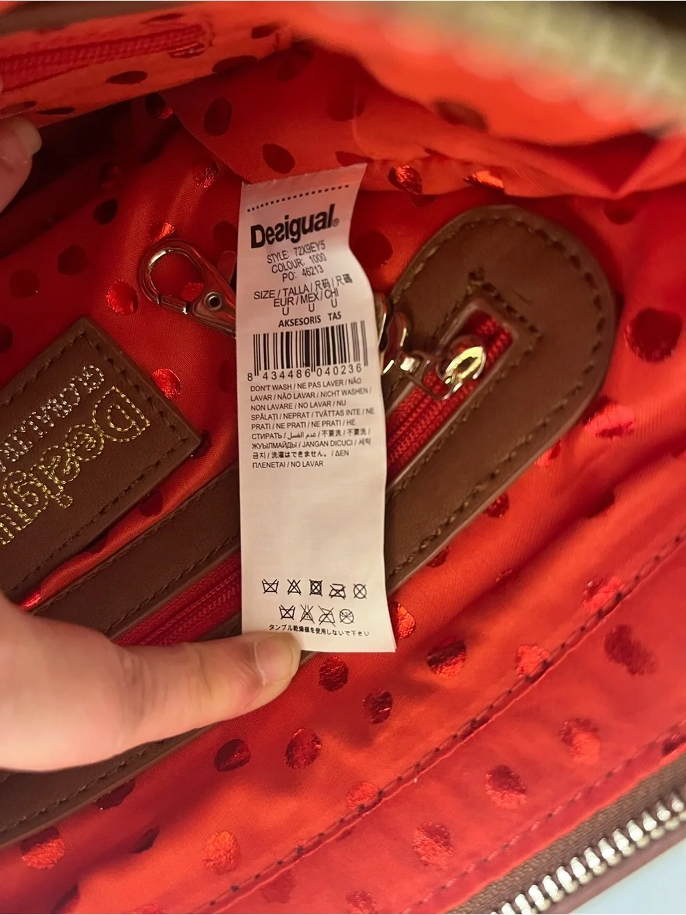 NWOT Rare Desigual Global Traveller Abstract Watercolor Satchel Bag